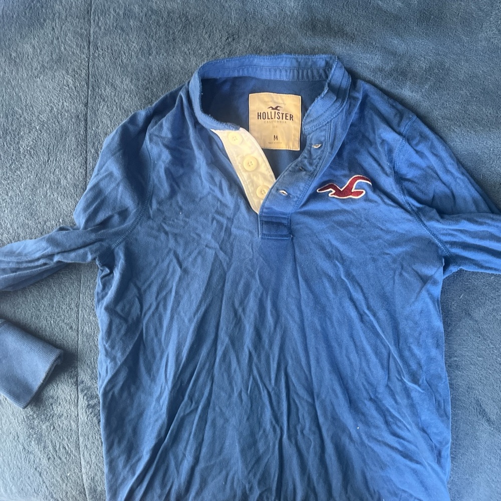 Hollister Blue Casual Button Down Shirt